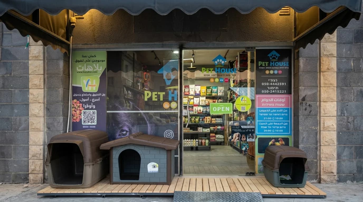 Exterior entrance of Pet House pet supply store