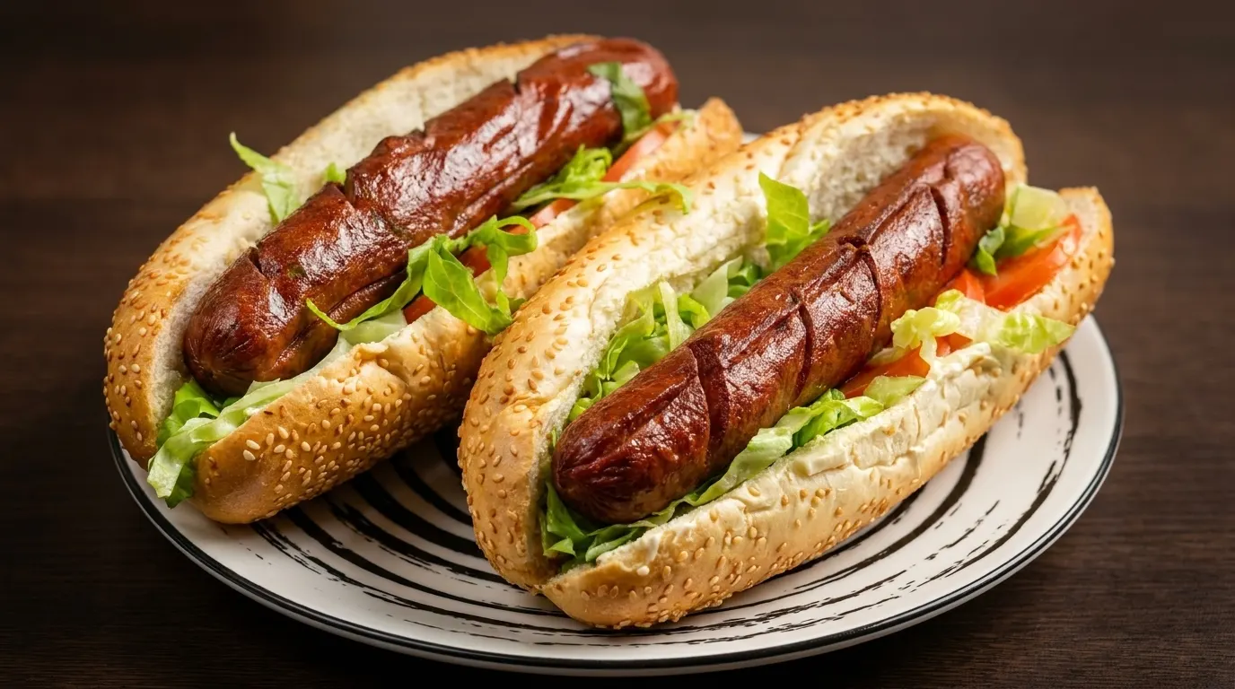 Hot dogs with fresh lettuce and sauce served at 2Eat Restaurant