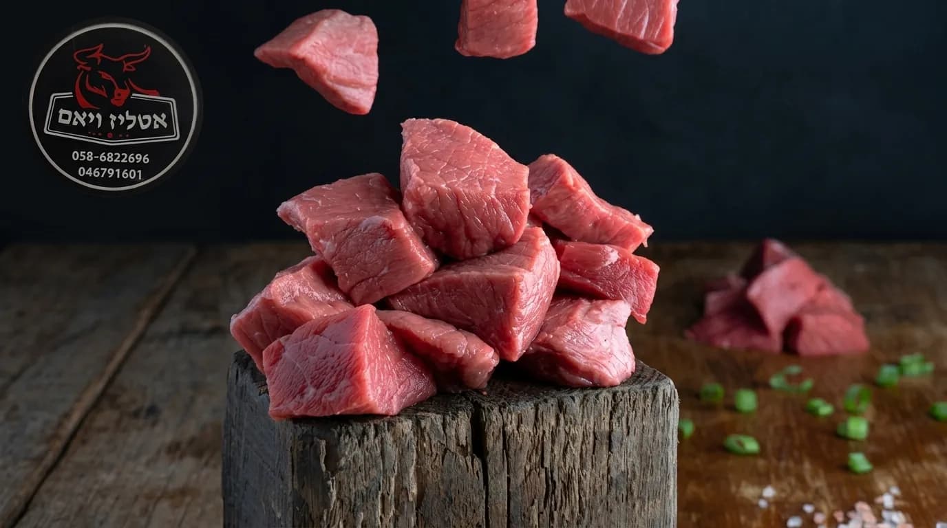 Cubed meat displayed by Weam Khater Butcher Shop