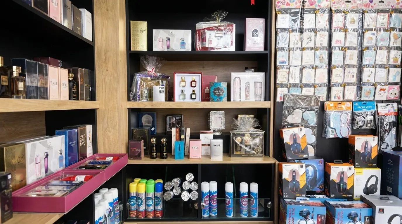 عطور وعلب هدايا ومنتجات عناية معروضة في iZone
